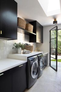 The Elegance of Black and White Laundry Room Design