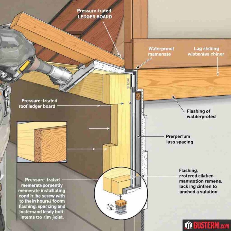 Ledger board attachment steps and common installation details