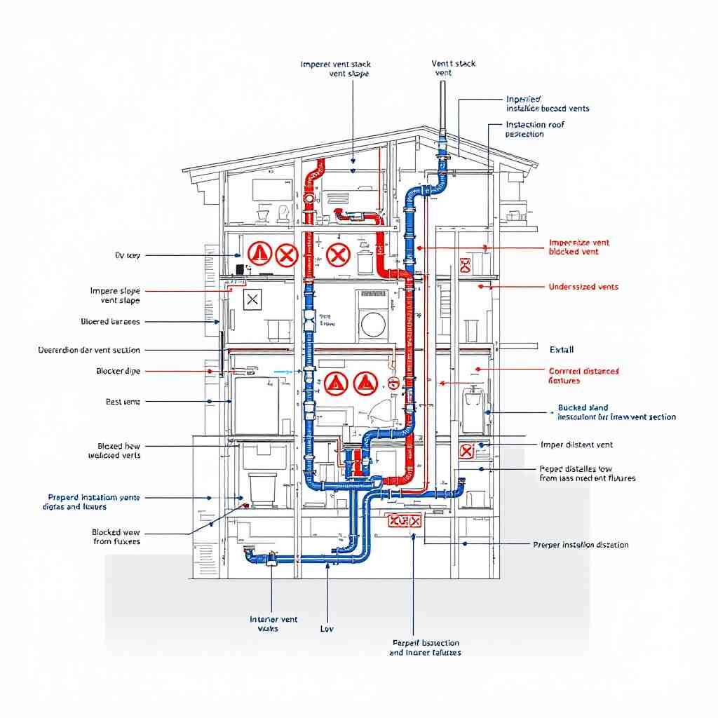 What are the most common issues with plumbing vent diagrams