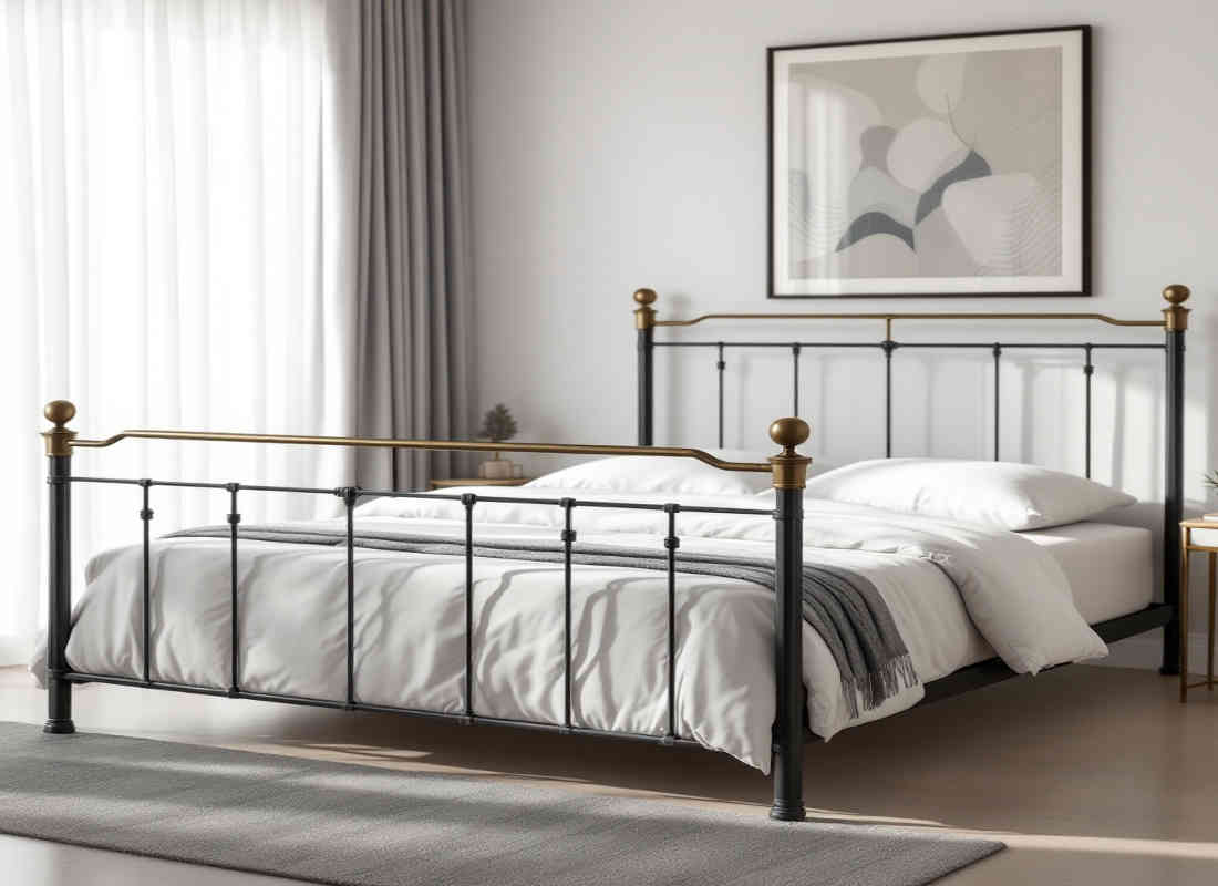 metal bed frame queen