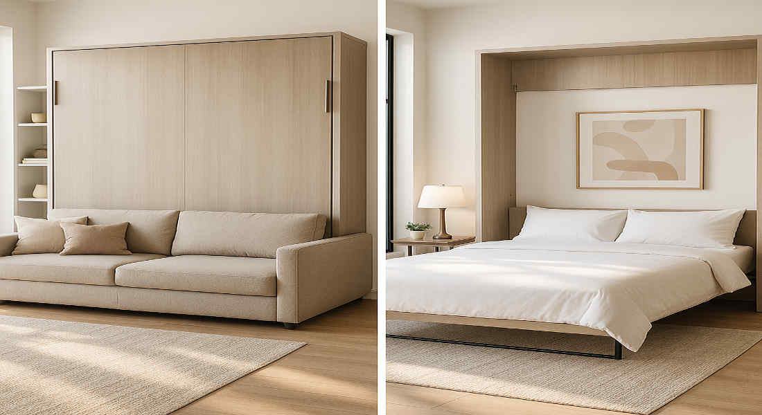 murphy bed with couch