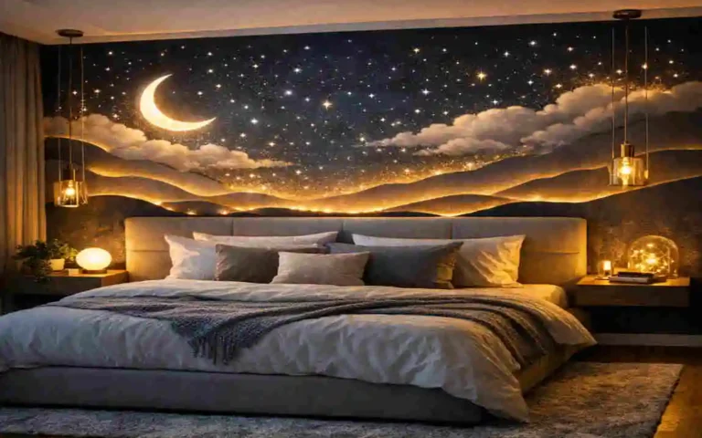 Bedroom Headboard False Wall with LED Magic