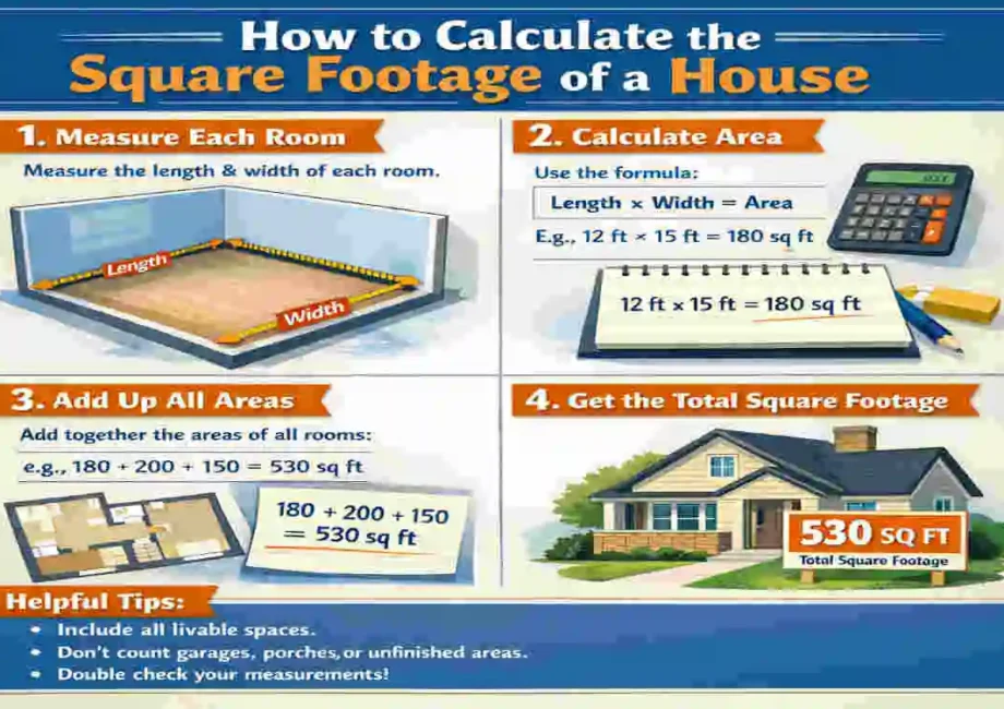 how to calculate sqft of a house