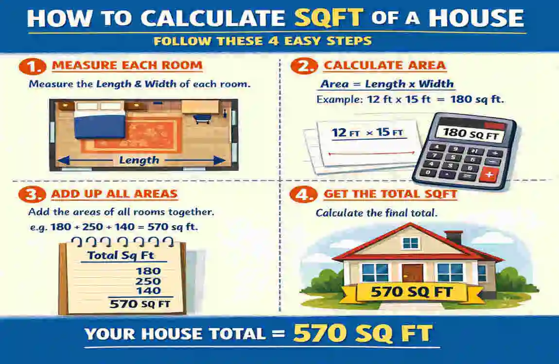 how to calculate sqft of a house