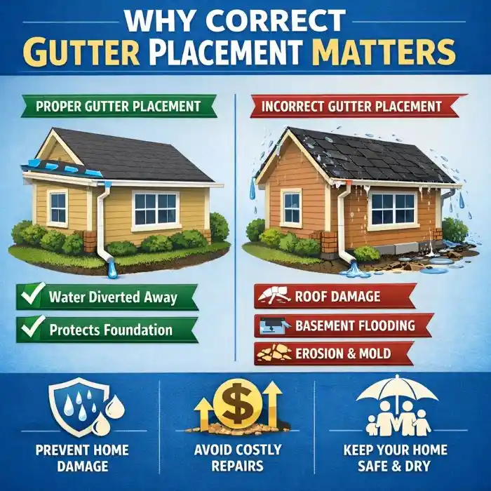 where to put gutters on a house