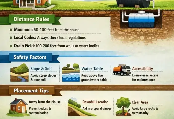 How Far Can a Septic Tank Be From the House? Distance Rules, Safety Factors, and Placement Tips