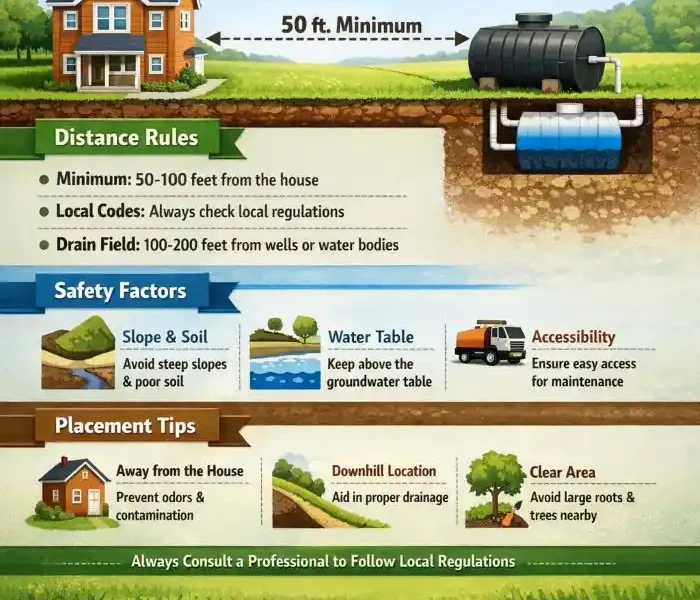 How Far Can a Septic Tank Be From the House? Distance Rules, Safety Factors, and Placement Tips