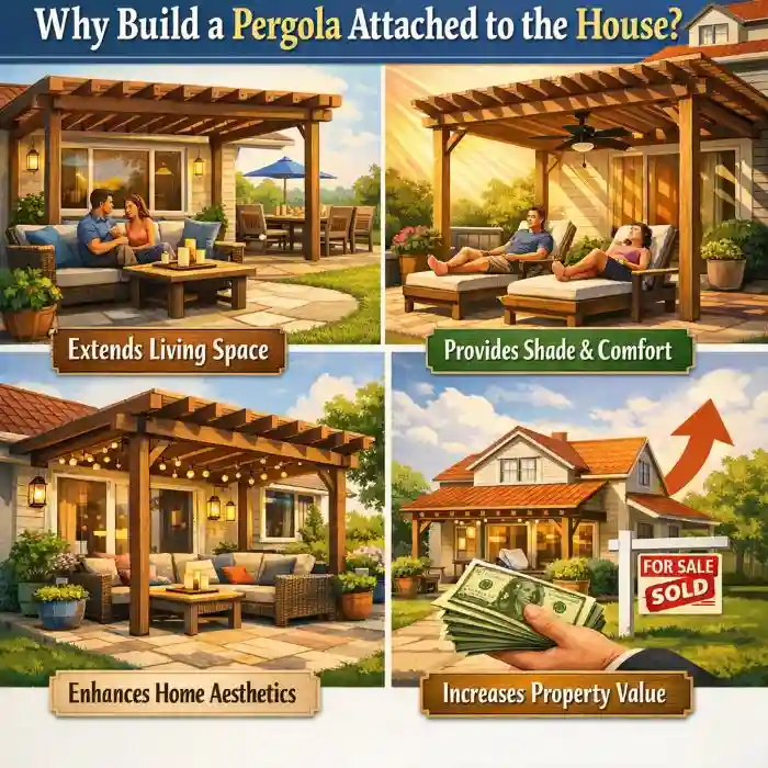 how to build a pergola attached to the house