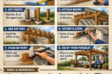 how to build a pergola attached to the house