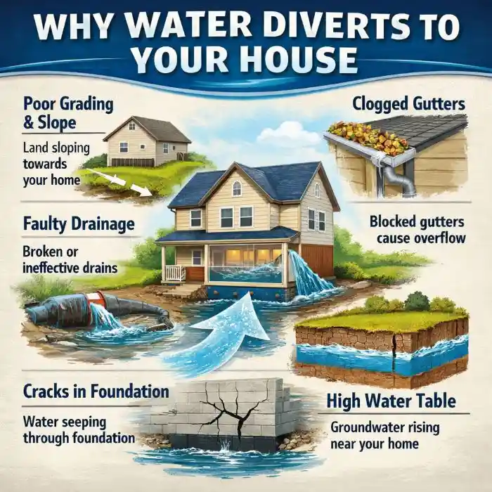 how to divert water away from house