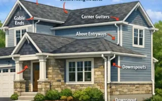 where to put gutters on a house