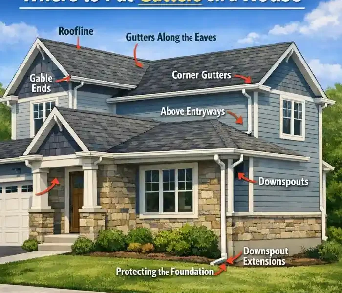 where to put gutters on a house