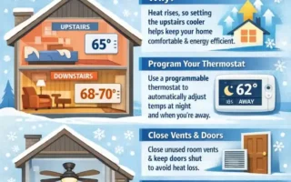 how to set thermostat for 2 story house in winter