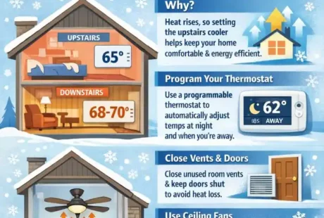 how to set thermostat for 2 story house in winter