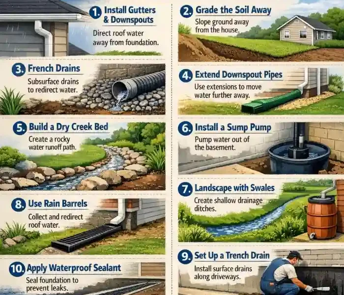 how to divert water away from house