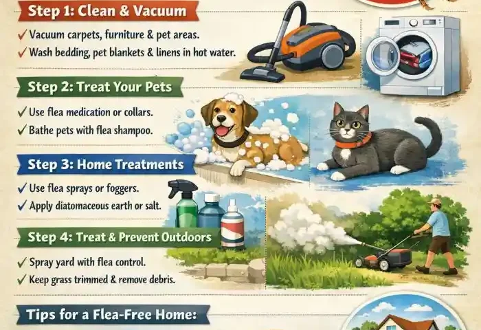 how to get rid of fleas in house