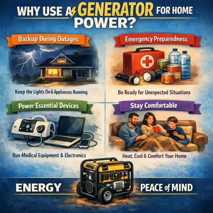 how to use a generator to power a house