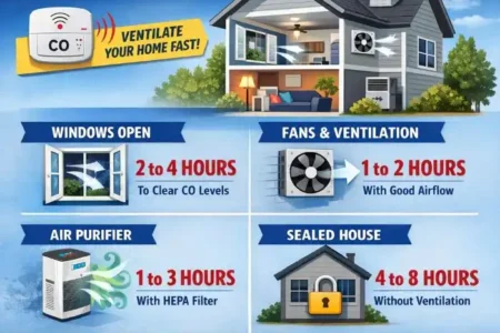how long for carbon monoxide to leave house