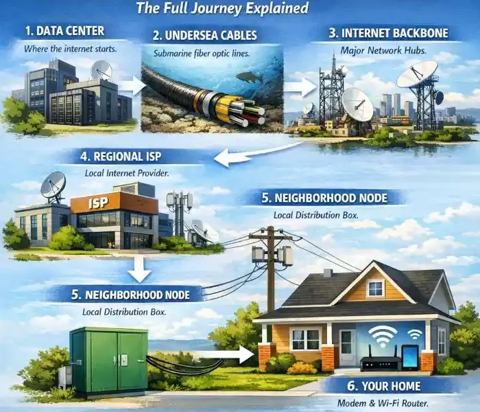 how does internet get to your house