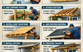 attach roof over deck from house