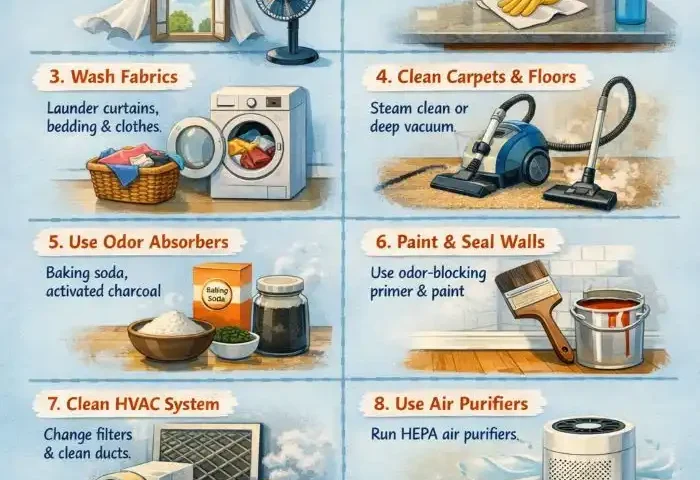 how to get rid of smoke smell in a house