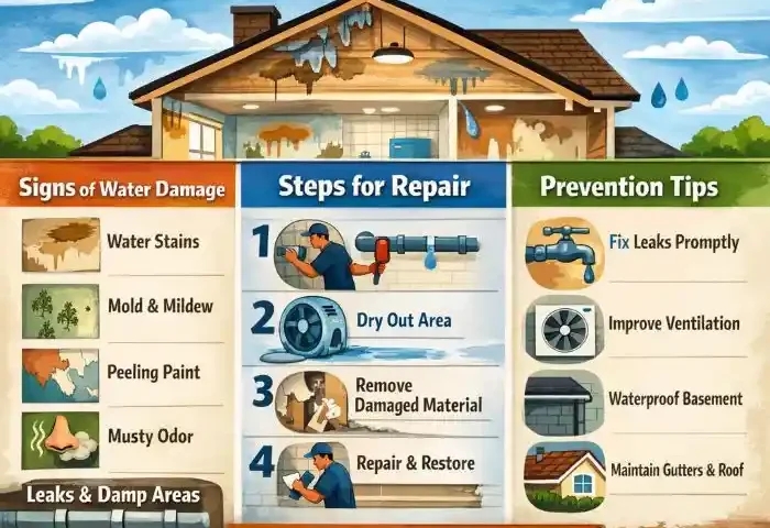 water damage in house