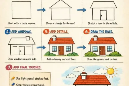 how to draw a house