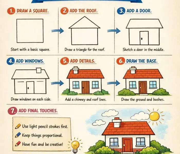 how to draw a house