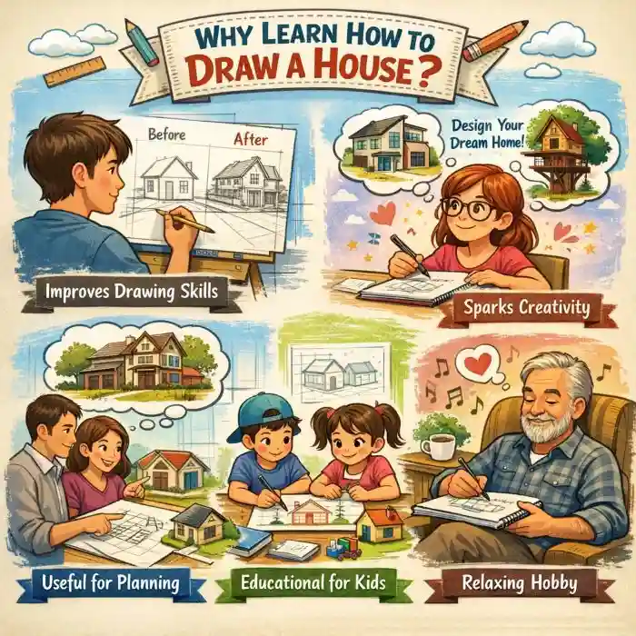 how to draw a house