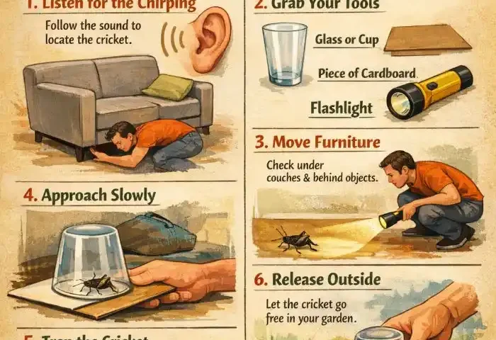 how to catch a cricket in your house