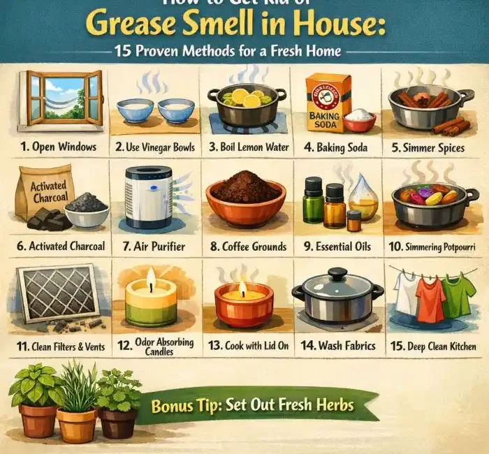 how to get rid of grease smell in house