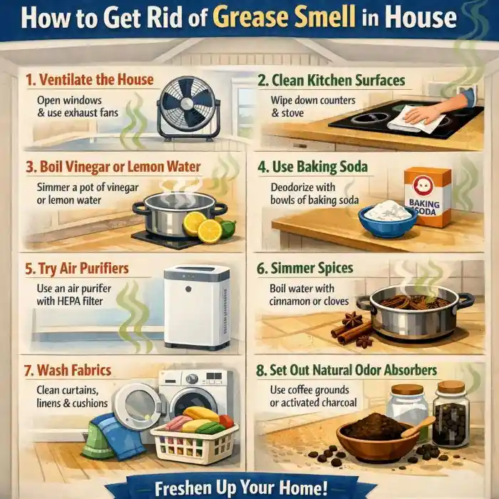 how to get rid of grease smell in house